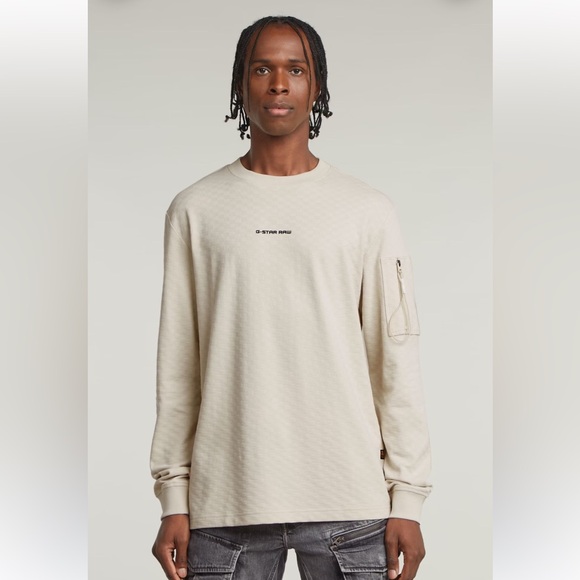 Men’s G-Star Raw Long Sleeve Logo Tweeter - Picture 1 of 6